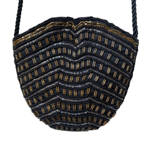 Vintage Genie Beaded Mini Shoulder Bag Hand Made Dynasty Style Golden Girls - Picture 9 of 9